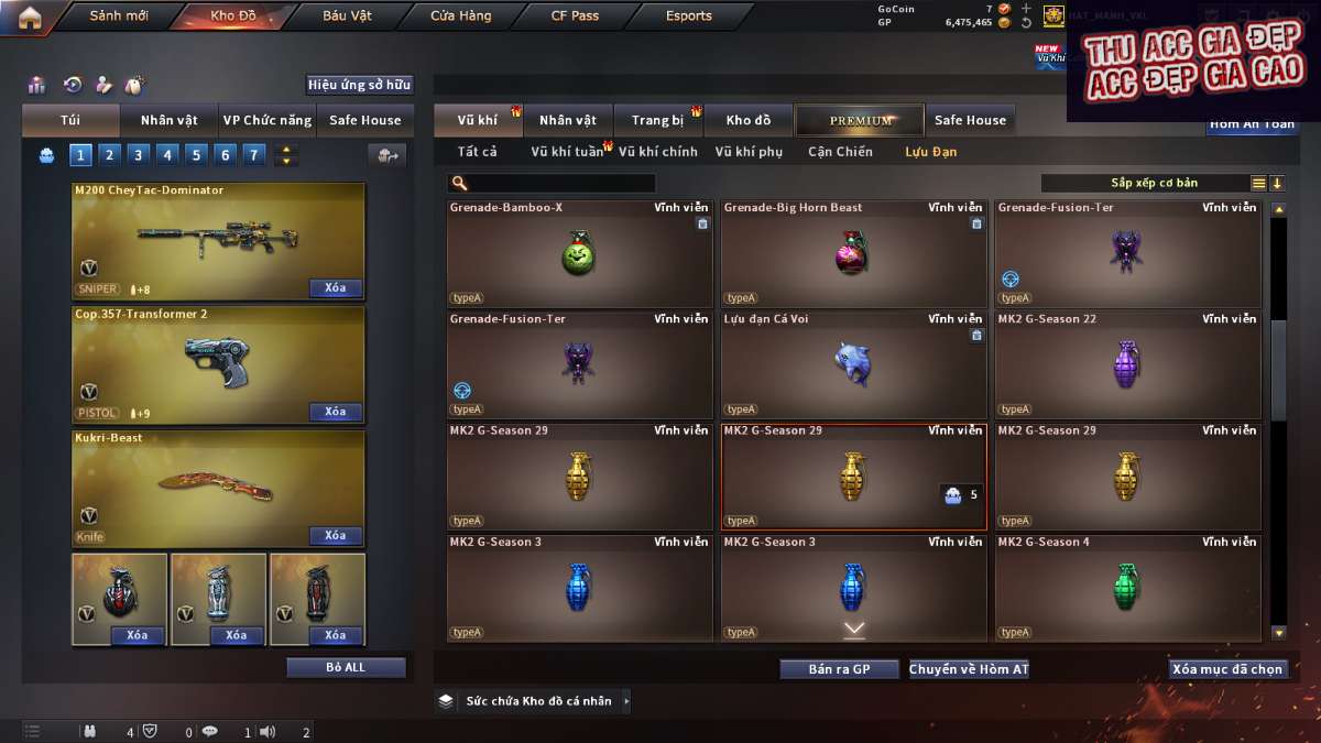 shop acc cf uy tin gia re